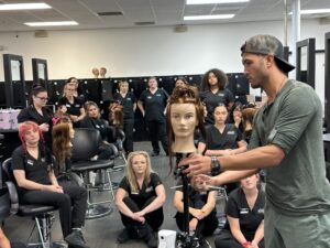 Educator Demonstrating Haircutting